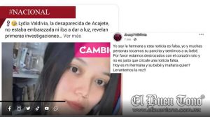 Supuesta hermana desmiente versión de que Lydia Valdivia no estaba embarazada