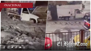 Granizada cubre de hielo la México–Pachuca y deja vehículos varados en Tecámac