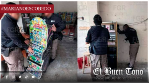 Aseguran ocho máquinas tragamonedas en Mariano Escobedo; hay un detenido