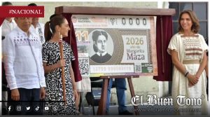 Sheinbaum devela billete conmemorativo dedicado a Margarita Maza en Oaxaca