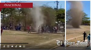 Remolino sorprende a asistentes y jugadores en Pijijiapan, Chiapas