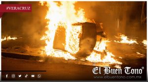 Mver3 persona calc¡nada en camioneta tras incendio en libramiento de Emiliano Zapata