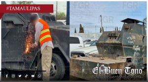 FGR destruye 18 vehículos blindados del crimen organizado en Tamaulipas