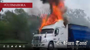 Tolva con cebollas reportada como robada arde en la carretera federal Córdoba–Veracruz