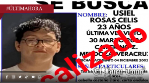 LOCALIZAN CON VIDA A USIEL ROSAS CELIS REPORTADO COMO DESAPARECIDO EN CAMERINO Z. MENDOZA; YA SE ENCUENTRA CON SU FAMILIA