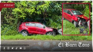 Se sale de la carretera en curva de alto riesgo en Cumbres de Tuxpango