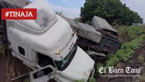 Fuerte encontronazo entre tractocamiones en autopista La Tinaja–Cosoleacaque