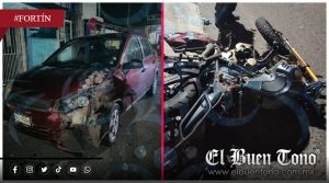 Continúa hospitalizado motociclista que chocó contra vehículo