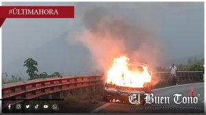 INCENDIO DE CAMIONETA PROVOCA CIERRE PARCIAL EN LA AUTOPISTA MALTRATA–ESPERANZA