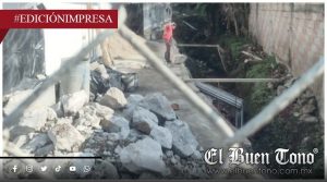 Exhiben obra mala en canal; podría provocar desbordamientos