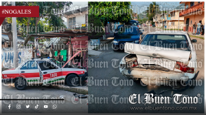 Taxi derriba barda de vivienda tras fuerte choque en Nogales, Veracruz