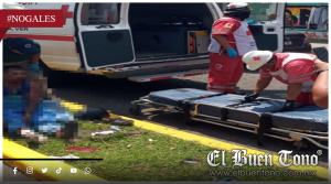 DERRAPA MOTOCICLISTA EN NOGALES; ES TRASLADADO A HOSPITAL TRAS ACCIDENTE EN BULEVAR JUÁREZ