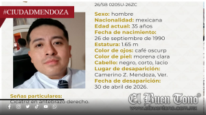Desaparece hombre en Ciudad Mendoza; activan ficha de búsqueda