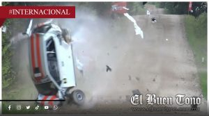 Auto vuela y se destruye en brvtαl αccidente de rally; pilotos sobreviven