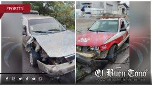 Choque de taxi y Nissan Sentra, deja una persona lesionada