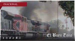 Tren intermodal choca tras bloqueo en vías en Colima; no hay descarrilamiento