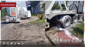 TRÁILER PIERDE EL CONTROL Y SE IMPACTA CONTRA FACHADA DE HOTEL EN LA CARRETERA FORTÍN–HUATUSCO