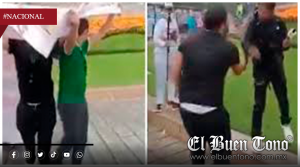 Utilizan lona de personas desaparecidas para cubrirse de la lluvia y golpean a reportero que los confrontó