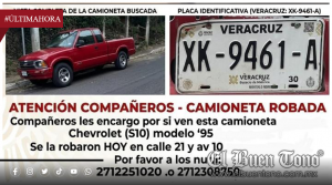 Roban camioneta en la colonia Úrsulo Galván en Córdoba
