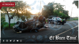 Vuelca automóvil en el camino a los campos Huilangos en Córdoba