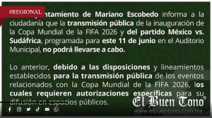 Falta de previsión obliga a municipios a cancelar transmisión del Mundial