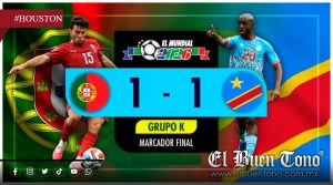Portugal deja escapar el triunfo y empata con RD del Congo 1-1
