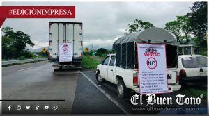 Firme AMOTAC en su protesta; reúnen vehículos en Sumidero