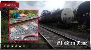 Mver3 arro11ado por el tren en Sayula de Alemán