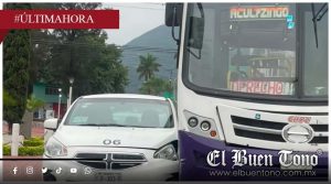 Choque entre autobús de la línea CHYC y vehículo oficial del ayuntamiento de Río Blanco en crucero de la carretera federal Orizaba–Tehuacán