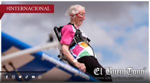 Betty Bromage, de 97 años, rompe su propio récord Guinness en el aire