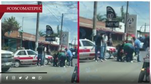 Choque entre taxi y motociclista deja sólo daños materiales