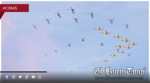 Desfile militar reúne por primera vez a 99 aeronaves en maniobra conjunta