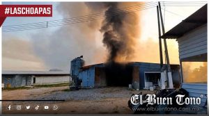 Incendio moviliza a protección civil en granja Bachoco de Las Choapas