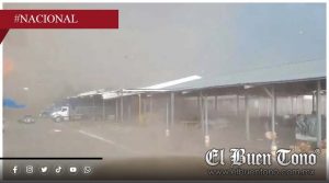 Torbellino sorprende a comerciantes y provoca daños en Actopan, Hidalgo