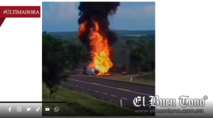 Incendio de una pipa moviliza a cuerpos de emergencia en la autopista Cardel-Poza Rica