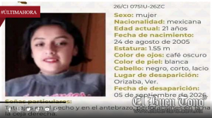 BUSCAN A GRECIA YOSUNI SÁNCHEZ FUENTES, DESAPARECIDA EN ORIZABA