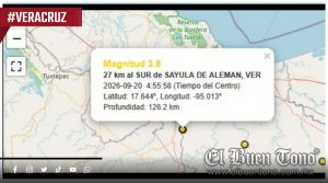 Registran 3 sismos durante la madrugada en el sur de Veracruz