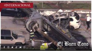 Se desploma grúa de construcción sobre auto y deja cuatro heridos en Miami