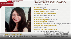 UNIVERSIDAD VERACRUZANA PIDE LOCALIZAR A ESTUDIANTE DESAPARECIDA EN VERACRUZ