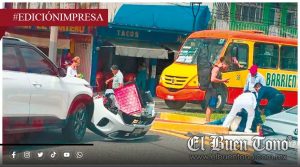 Sale volando tras impacto; ocurre sobre Calle Real