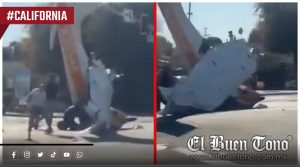 VIDEO|Avioneta se estrella en transitada avenida de California; sobreviven dos adultos y un niño