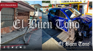 CHOCA CONTRA LUMINARIA Y ABANDONA CAMIONETA EN LA COLONIA VENUSTIANO CARRANZA