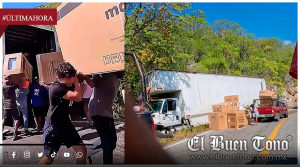 ¡ROBAN LAVADORAS, ESTUFAS Y REFRIGERADORES TRAS CHOQUE DE CAMIÓN EN OAXACA!