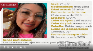 BUSCAN A INGRID AMÉRICA LÓPEZ GIL, DESAPARECIDA DESDE EL 16 DE OCTUBRE