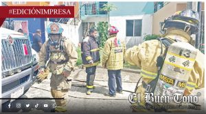 Fuego en vivienda; en el Fraccionamiento Casas Greco